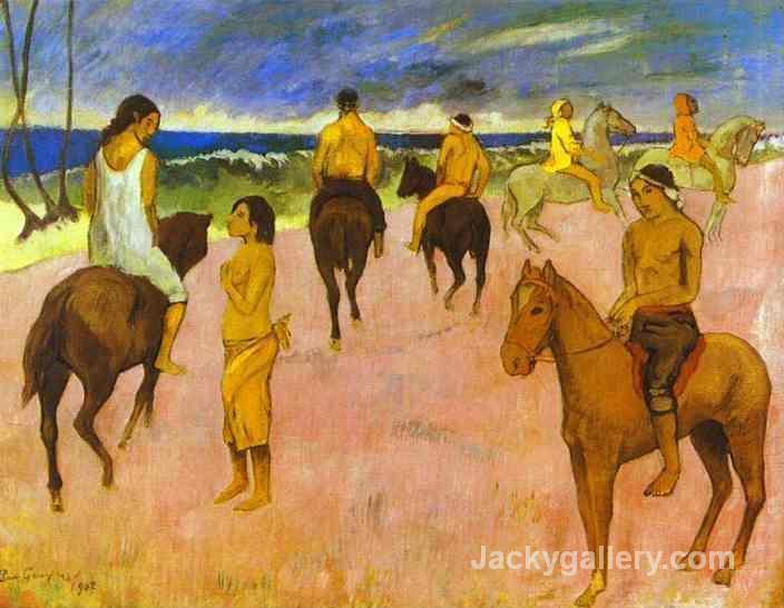 Horsemen on the Beach by Paul Gauguin paintings reproduction
